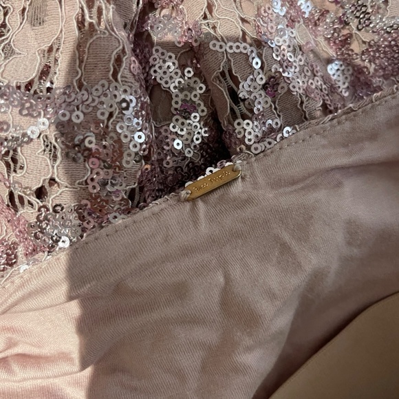 Free People Pink Sequined Strapless Dress - Picture 3 of 4